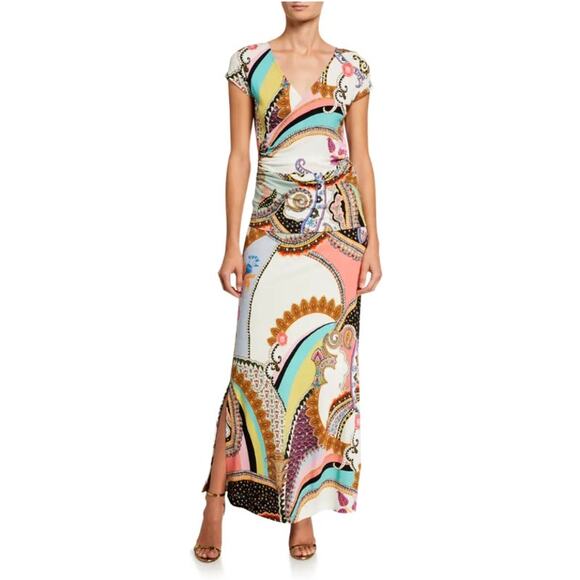 Etro Radial Print Jersey Wrap Top - Picture 3 of 11